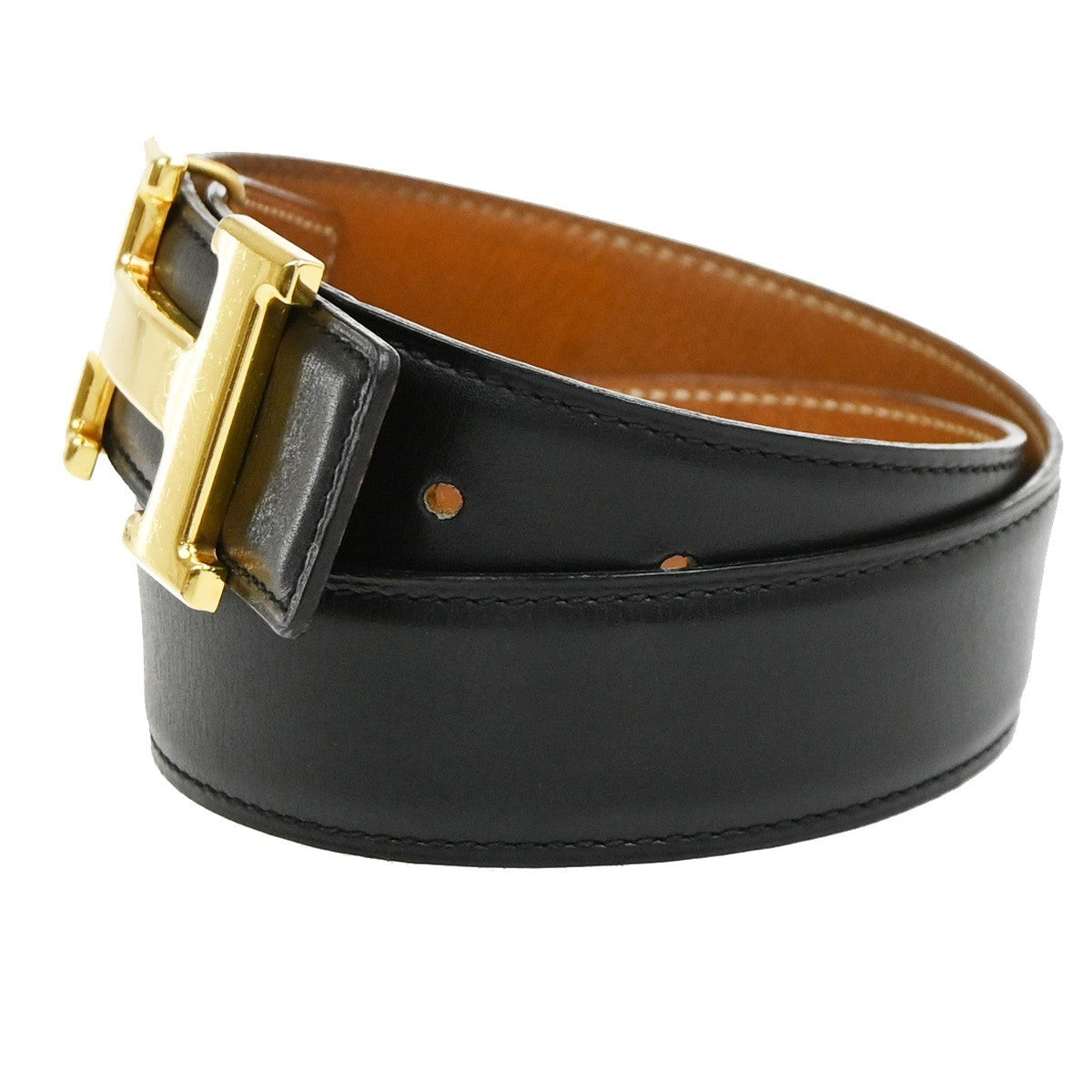 Hermes Constance Reversible Belt Leather, Black, Leather, Belt