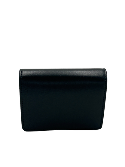 Celine Triomphe Trifold Wallet Leather, Black, Leather, Wallet