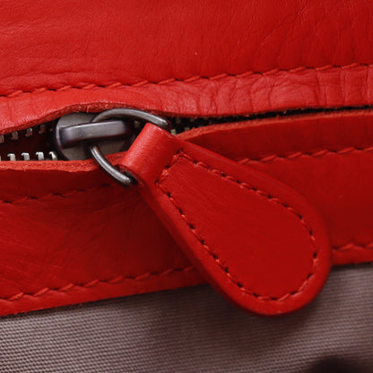 Bottega Veneta Intrecciato Shoulder Leather, Red, Calfskin, Shoulder Bag