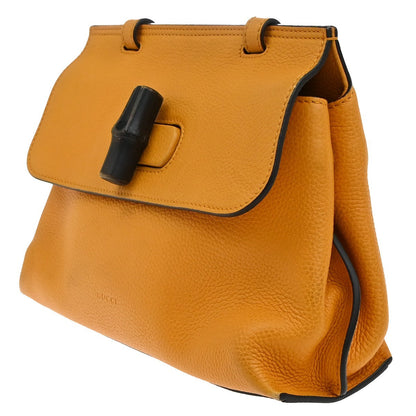Gucci Bamboo Daily Top Handle Leather, Orange, Leather, Handbag