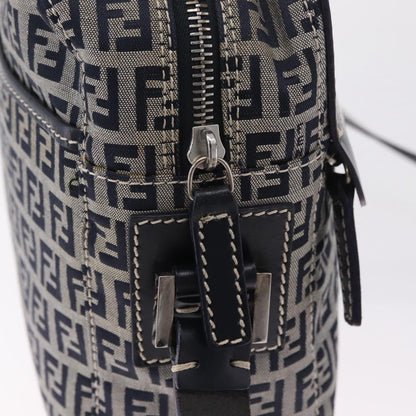 Fendi Shoulder Zucchino Canvas, Navy, Canvas, Shoulder Bag