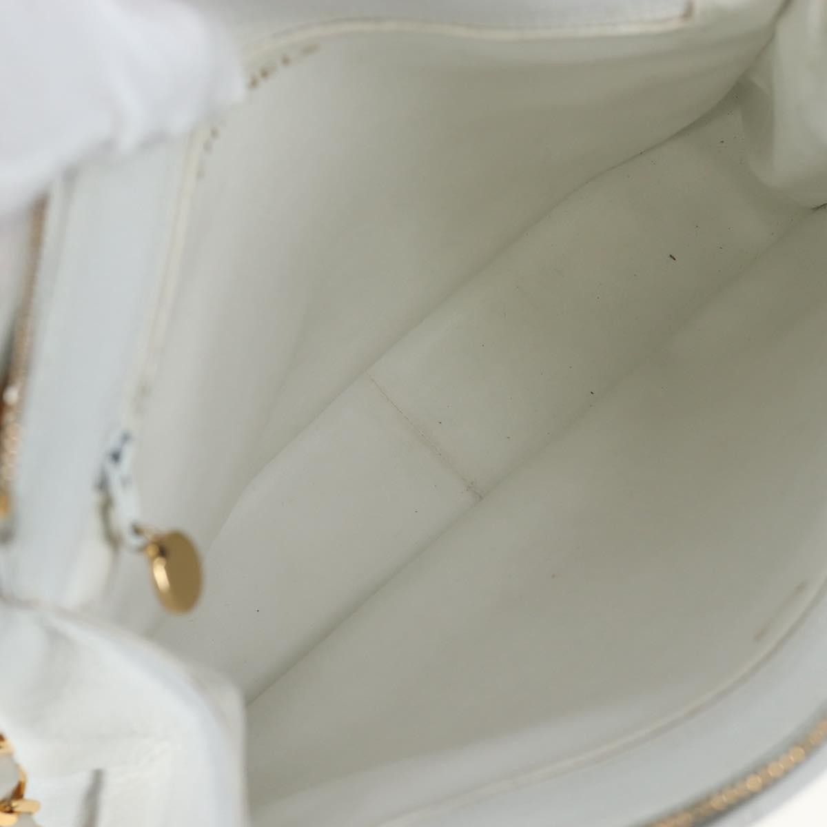 Chanel Shoulder Quilted Leather, White, Leather, Shoulder Bag