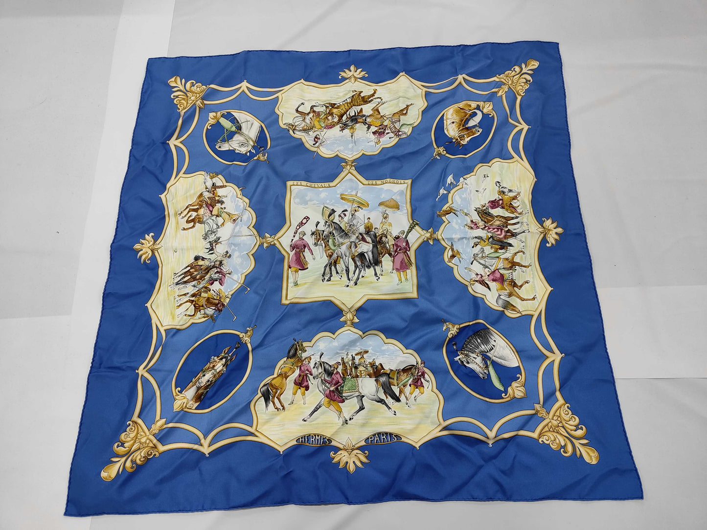 Hermes Carré 90 Silk multicolor, Blue, Silk, Scarf