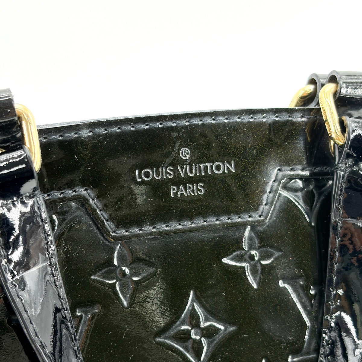 Louis Vuitton Brea NM Monogram Vernis, Black, Patent Leather, Handbag