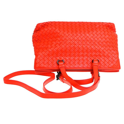 Bottega Veneta 2-Pocket Convertible Tote Intrecciato Nappa, Red, Leather, Tote Bag