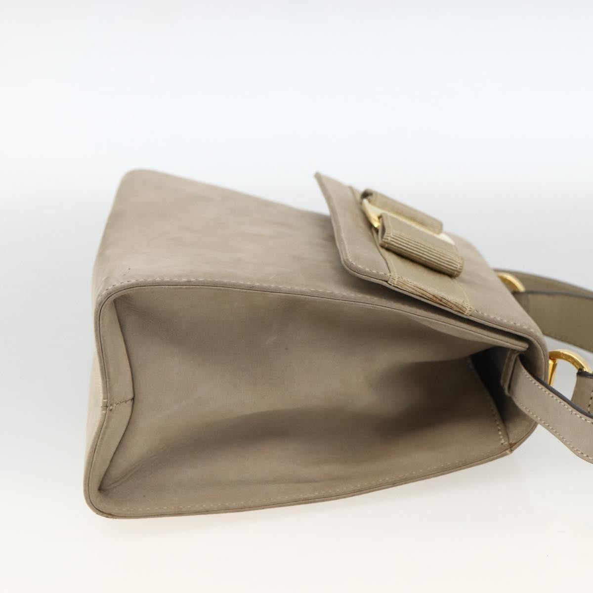 Salvatore Ferragamo Convertible Vara Bow Tote Suede, Beige, Suede, Handbag