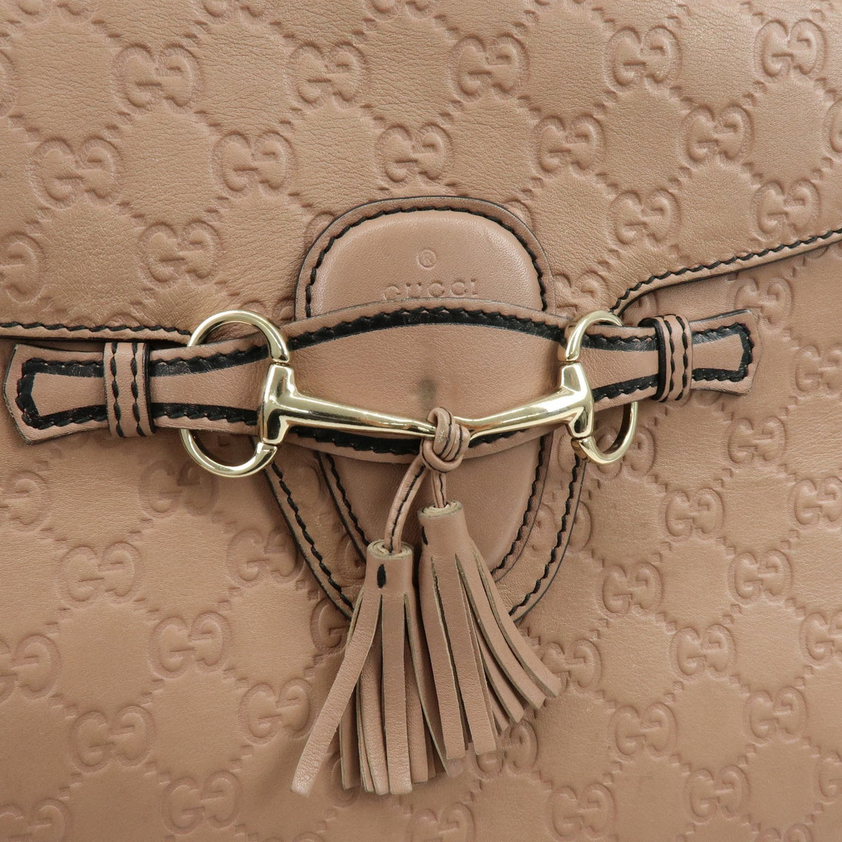 Gucci Emily Chain Flap Guccissima Leather, Pink, Leather, Handbag