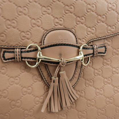 Gucci Emily Chain Flap Guccissima Leather, Pink, Leather, Handbag