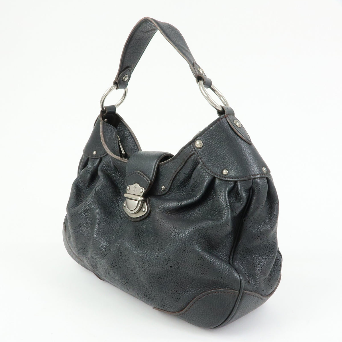 Louis Vuitton Solar Mahina Leather, Black, Leather, Handbag