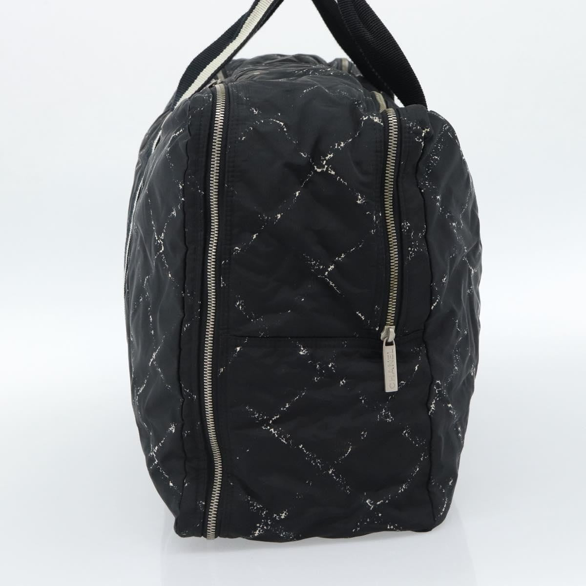 Chanel Travel Line Duffle Printed Nylon, Black, Nylon, Travel Bag