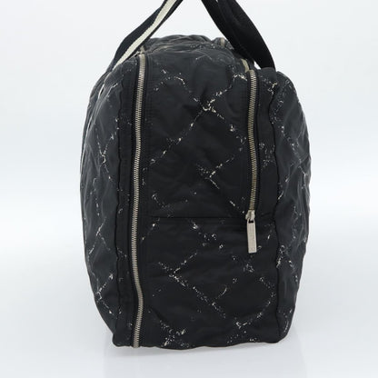 Chanel Travel Line Duffle Printed Nylon, Black, Nylon, Travel Bag