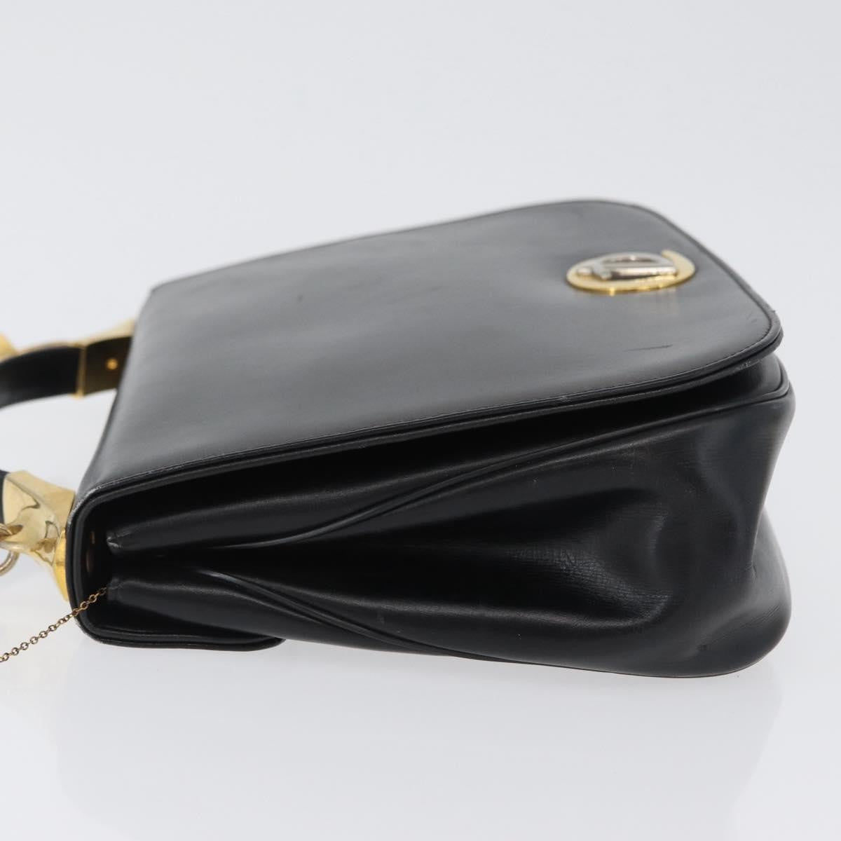 Christian Dior Vintage CD Logo Leather, Black, Leather, Shoulder Bag