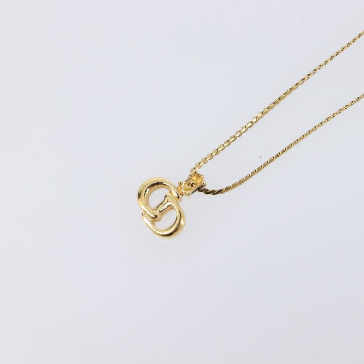 Christian Dior CD Pendant Metal, Gold, Metal, Necklace