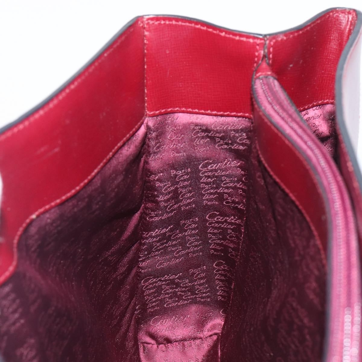 Cartier Must de cartier Leather, Burgundy, Leather, Shoulder Bag