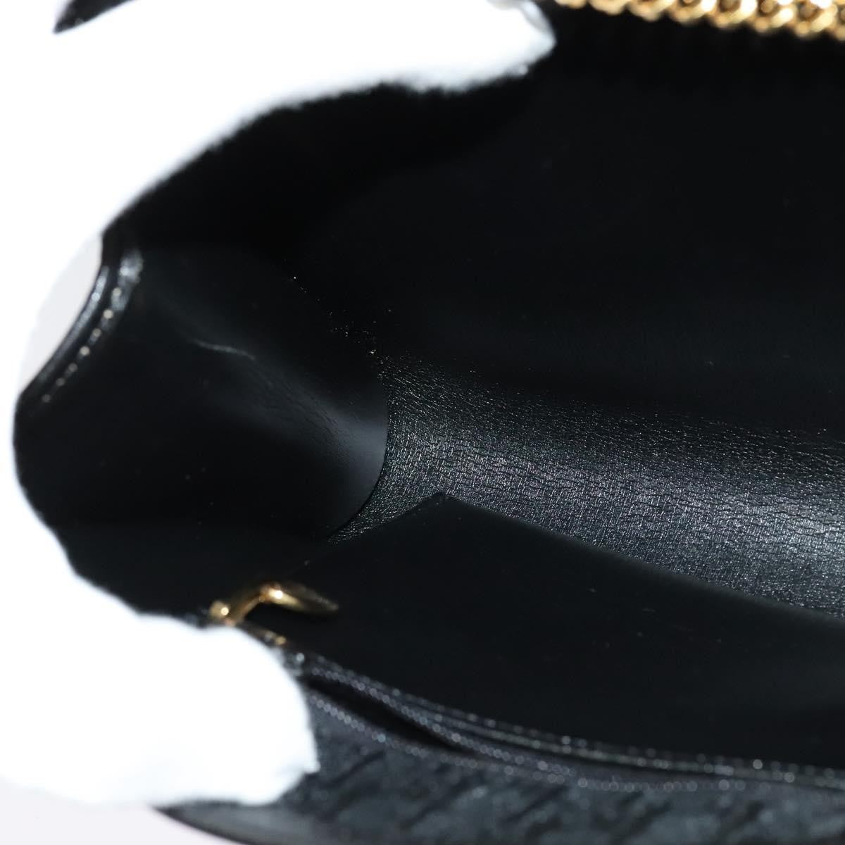 Christian Dior Vintage Trotteur Chain Canvas, Black, Canvas, Shoulder Bag