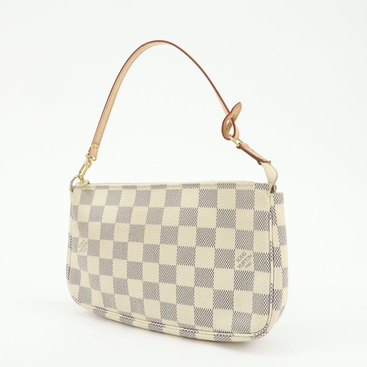 Louis Vuitton Pochette Accessoires Damier, White, Canvas, Clutch