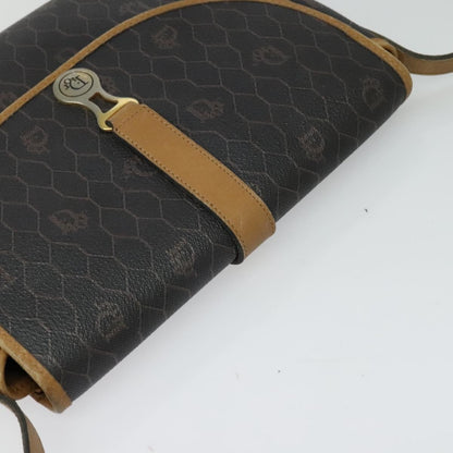 Christian Dior Vintage Honeycomb Flap Canvas and Leather, Black, Canvas, Shoulder Bag