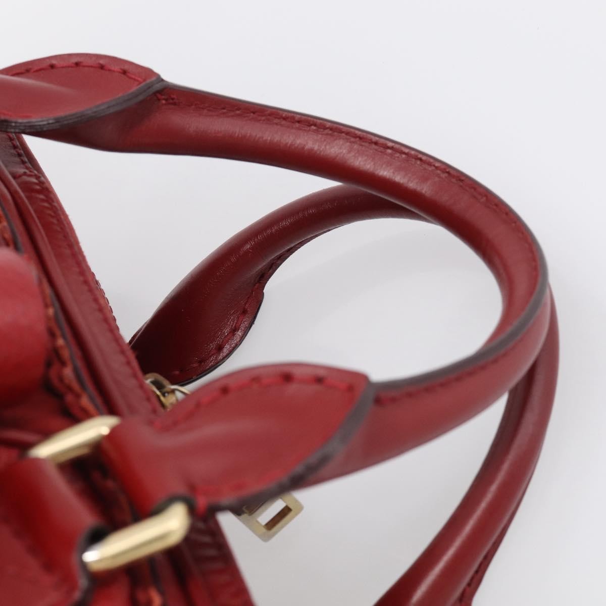 Burberry Hedwig Bowler Leather with Suede, Red, Leather, Handbag