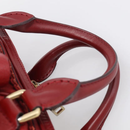 Burberry Hedwig Bowler Leather with Suede, Red, Leather, Handbag