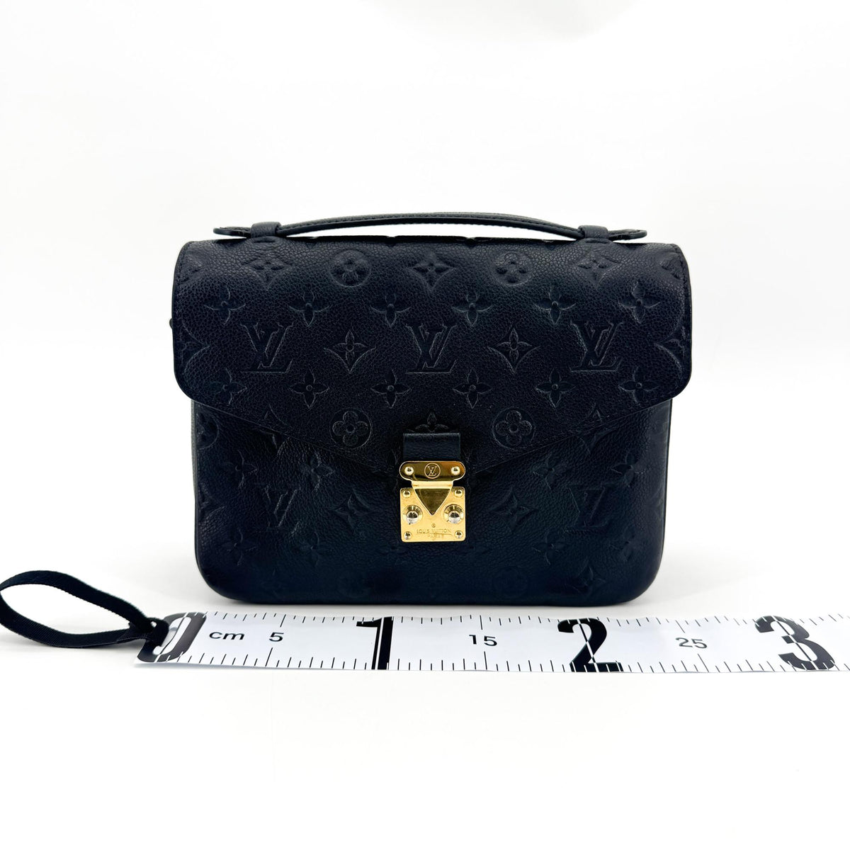 Louis Vuitton Pochette Metis Monogram Empreinte Leather, Black, Leather, Clutch