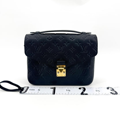 Louis Vuitton Pochette Metis Monogram Empreinte Leather, Black, Leather, Clutch