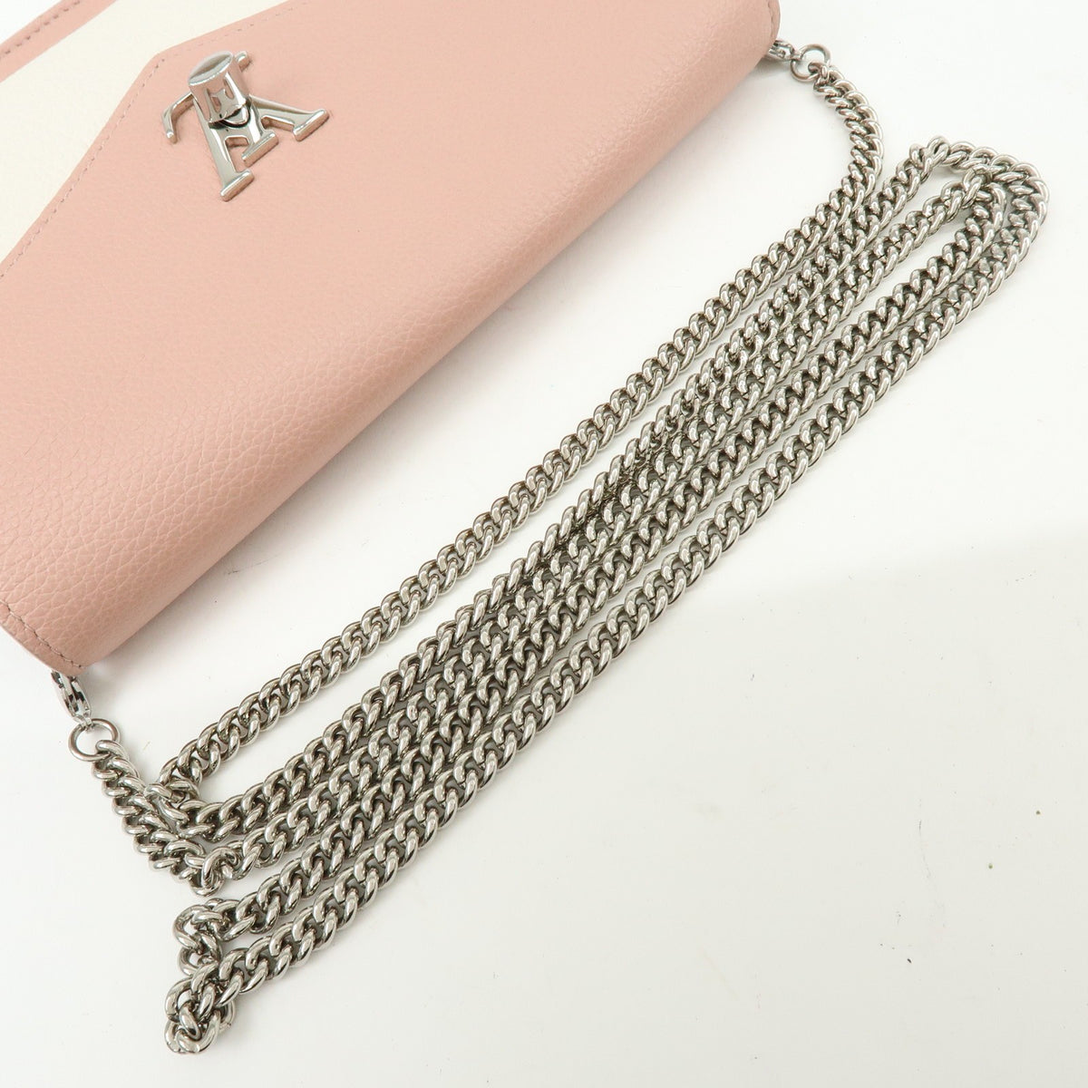 Louis Vuitton Mylockme Chain Pochette Leather, Pink, Leather, Clutch