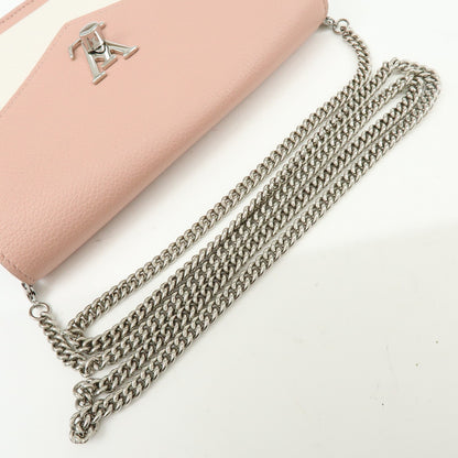 Louis Vuitton Mylockme Chain Pochette Leather, Pink, Leather, Clutch