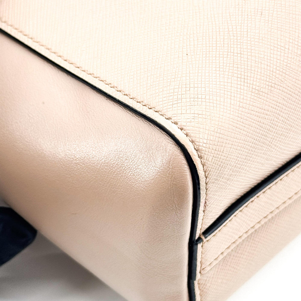 Prada Vintage Tote Leather, Beige, Leather, Tote Bag