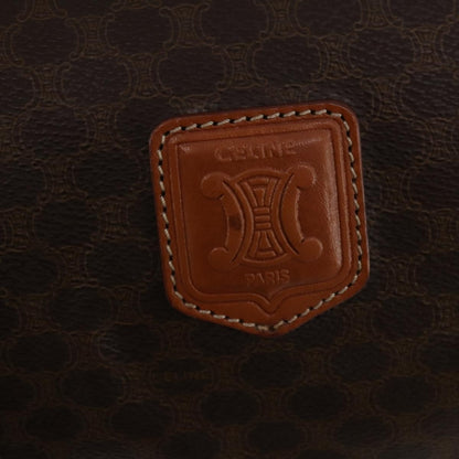 Celine Boston Triomphe Coated Canvas, Brown, PVC, Handbag