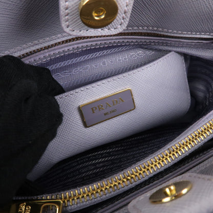 Prada Open Promenade Saffiano Leather, Purple, Leather, Handbag
