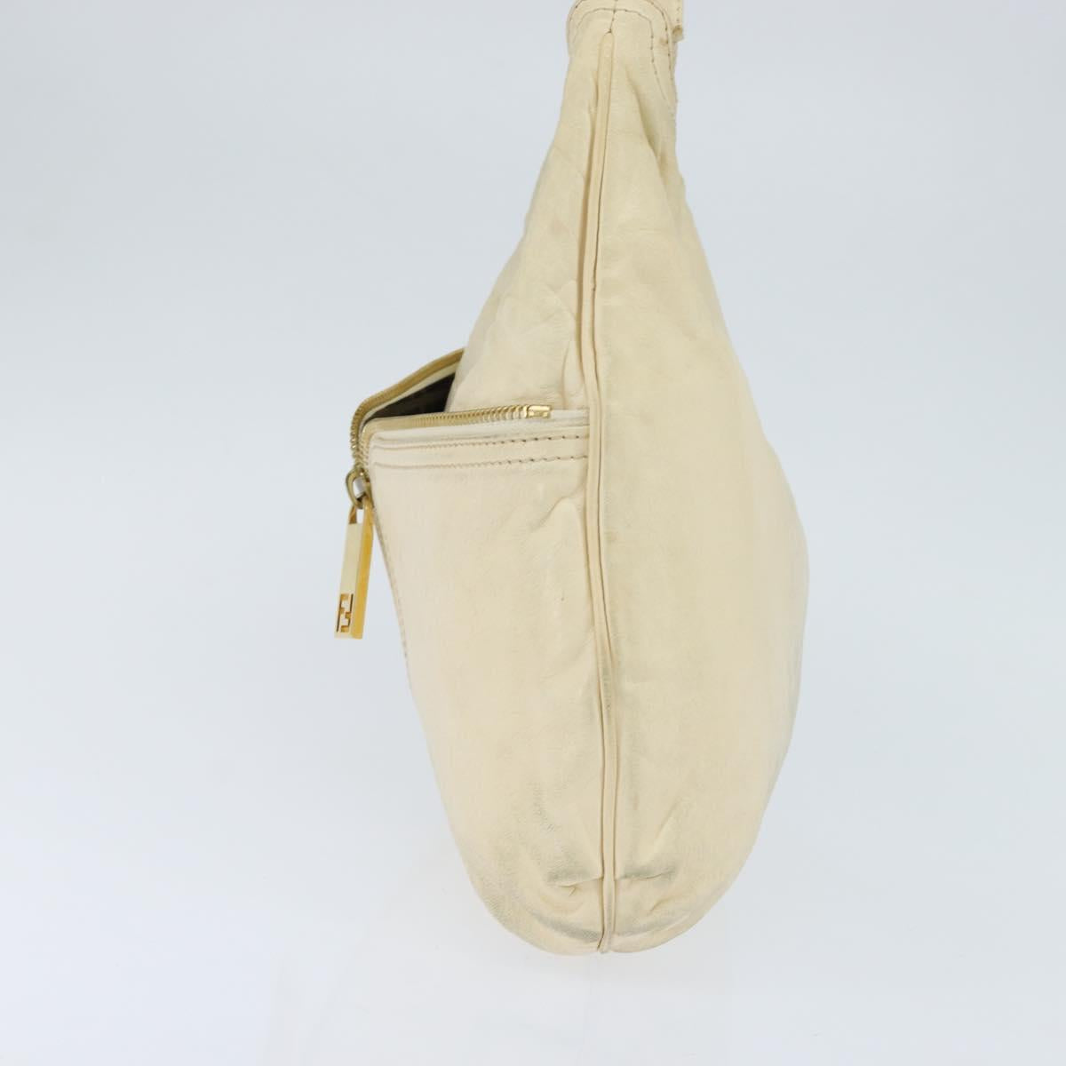 Fendi Zip hobo leather, Beige, Leather, Shoulder Bag