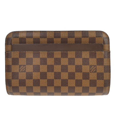 Louis Vuitton Pochette Saint Louis Damier Ebene, Brown, Canvas, Clutch