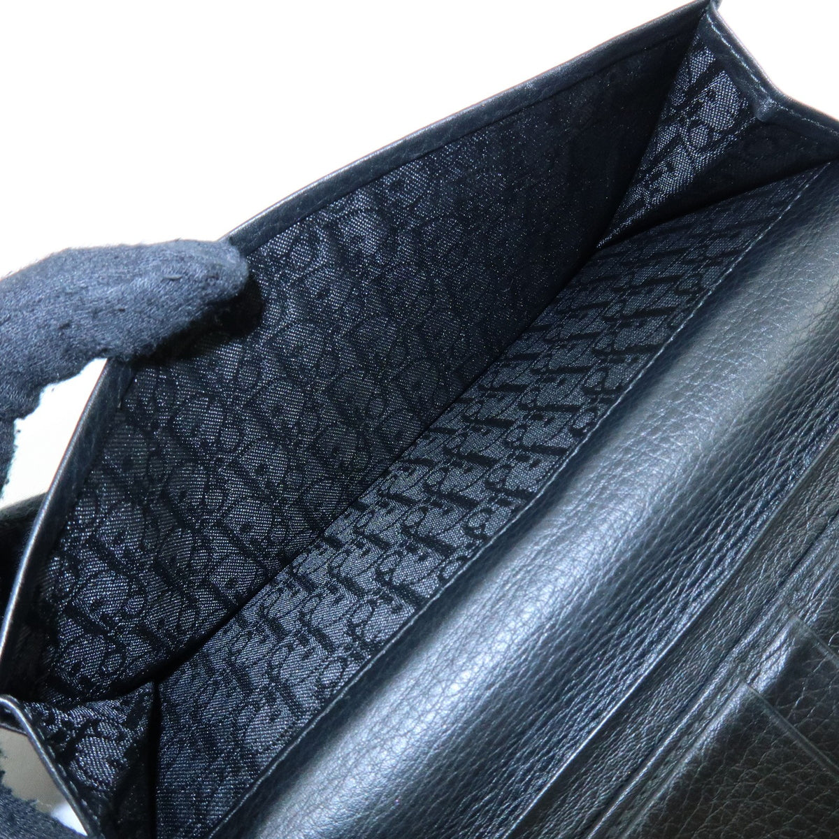 Christian Dior Trotter / Heart Motif Wallet Leather, Black, Leather, Wallet