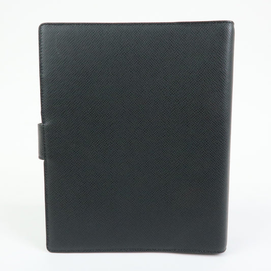 Louis Vuitton Ring Agenda Cover Taiga Leather, Gray, Leather, Briefcase