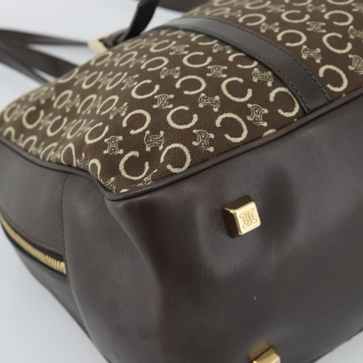 Celine C Macadam Canvas and Leather, Brown, Canvas, Handbag