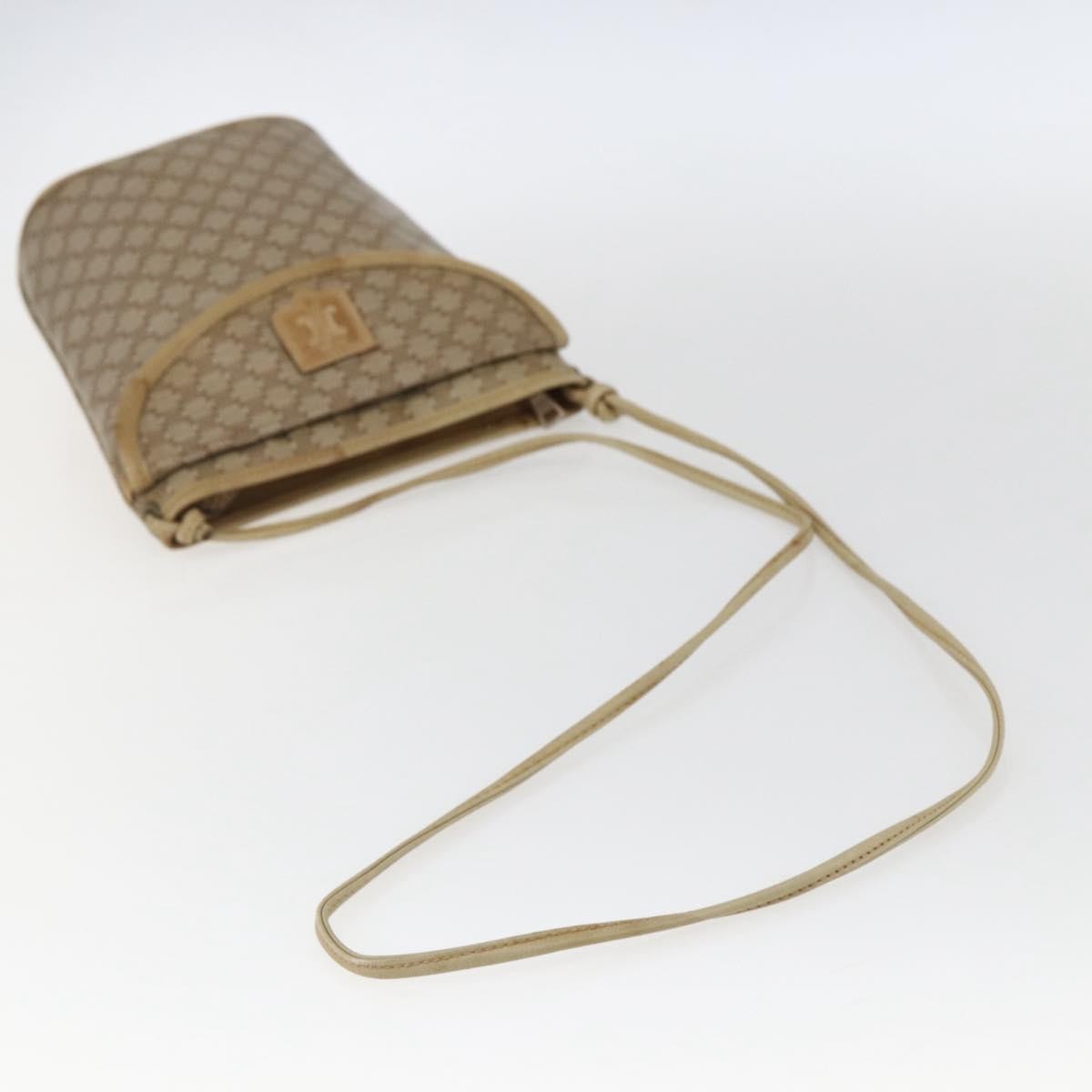 Celine Vintage Macadam Canvas, Beige, Canvas, Shoulder Bag