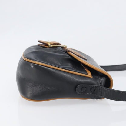 Celine Flap Shoulder Leather, Black, Leather, Shoulder Bag
