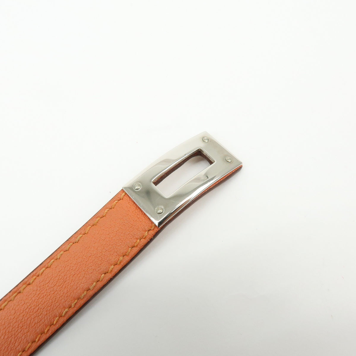 Hermes Kelly Double Tour Leather, Orange, Leather, Bracelet