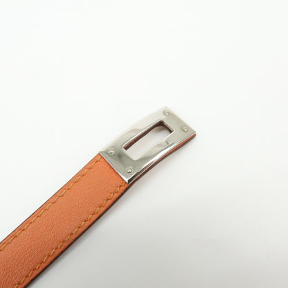 Hermes Kelly Double Tour Leather, Orange, Leather, Bracelet