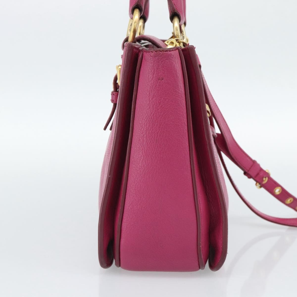 Miu Miu Madras Convertible Lock Leather, Pink, Leather, Tote Bag