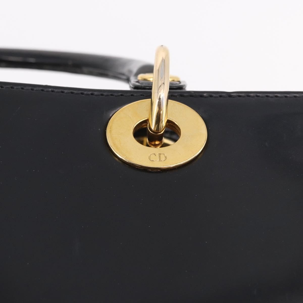Christian Dior Vintage Lady Dior Patent, Black, Patent Leather, Handbag