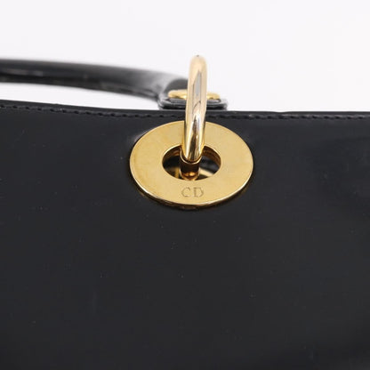 Christian Dior Vintage Lady Dior Patent, Black, Patent Leather, Handbag