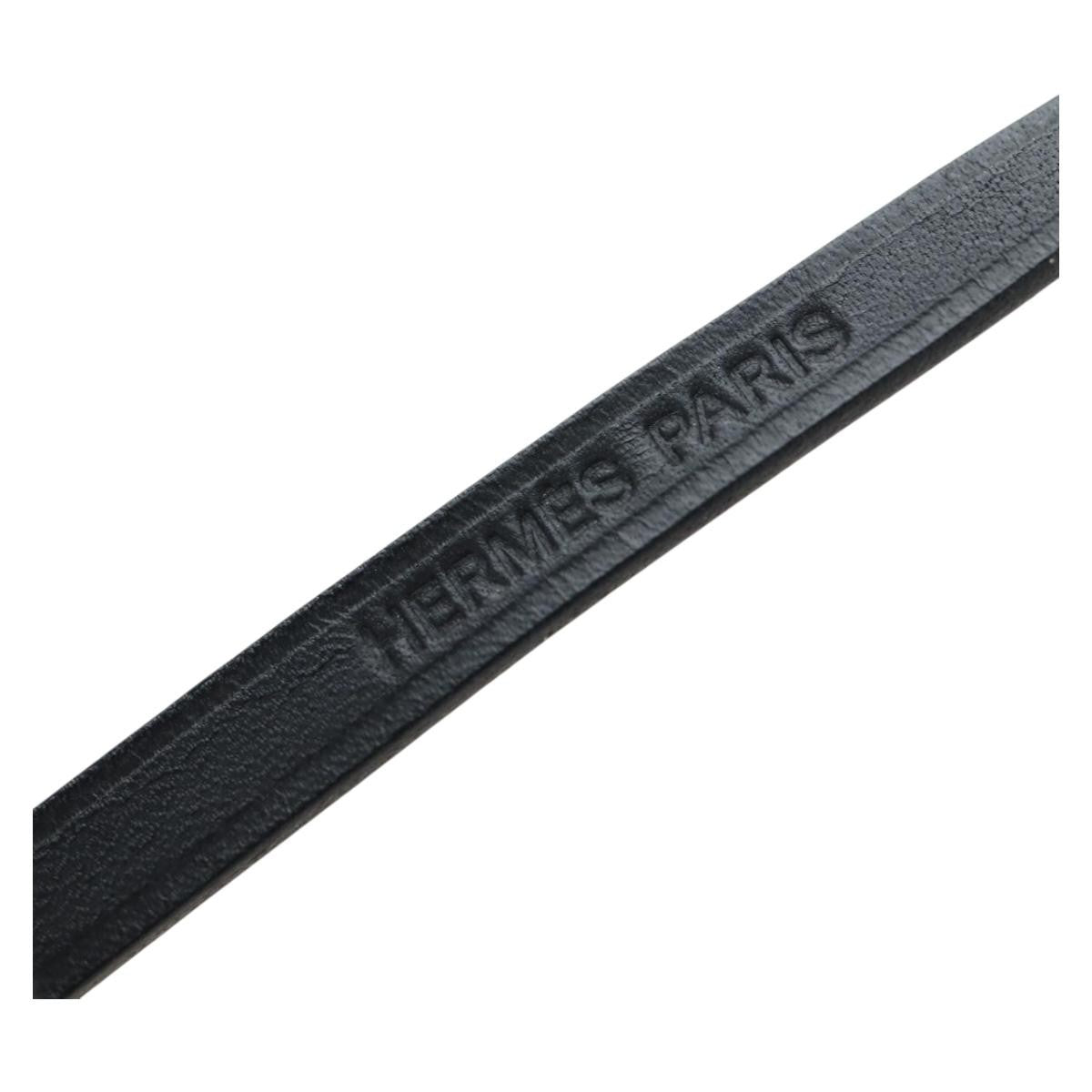 Hermes Météore Leather, Black, Leather, Necklace