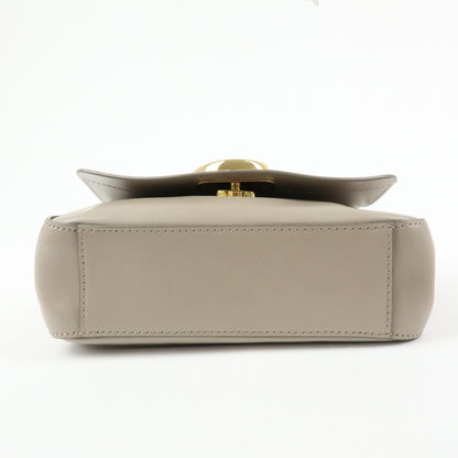 Chloe C Shoulder Bag Leather, Gray, Leather, Shoulder Bag