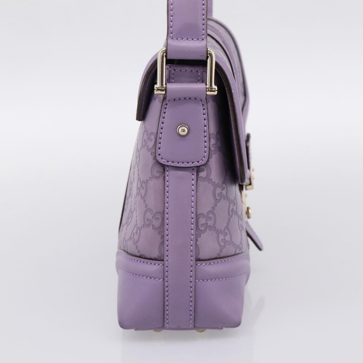 Gucci Web Flap Guccissima, Purple, Leather, Shoulder Bag