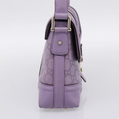 Gucci Web Flap Guccissima, Purple, Leather, Shoulder Bag