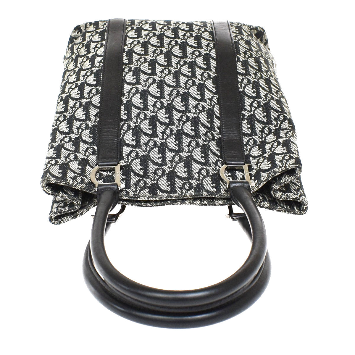 Christian Dior Vintage Open Diorissimo Canvas, Black, Canvas, Tote Bag