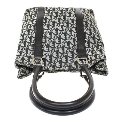 Christian Dior Vintage Open Diorissimo Canvas, Black, Canvas, Tote Bag