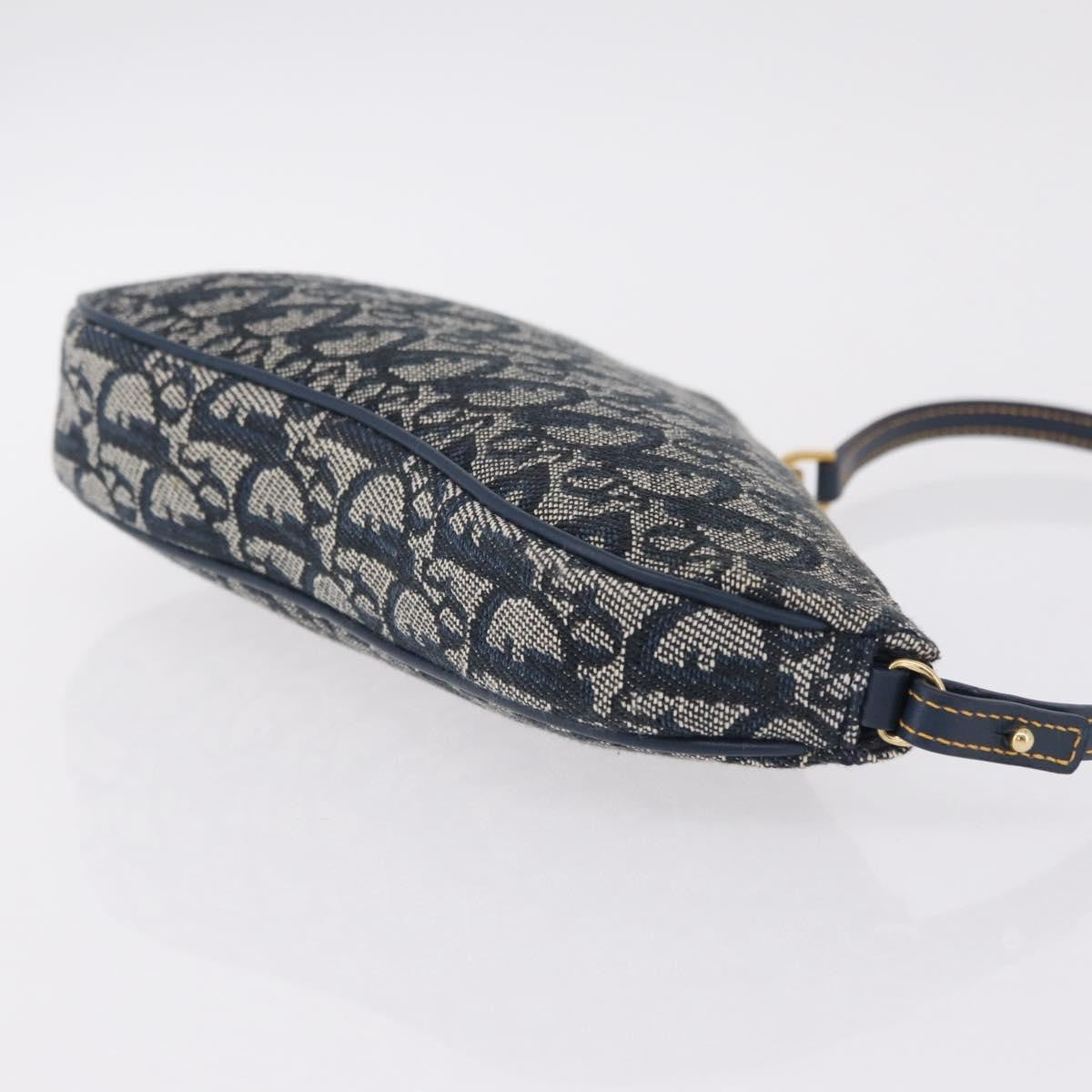 Christian Dior Vintage Saddle Bag Canvas, Navy, Canvas, Clutch