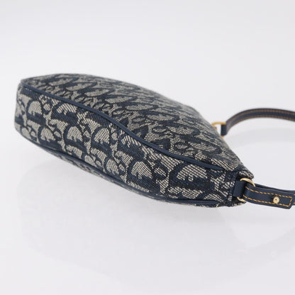 Christian Dior Vintage Saddle Bag Canvas, Navy, Canvas, Clutch